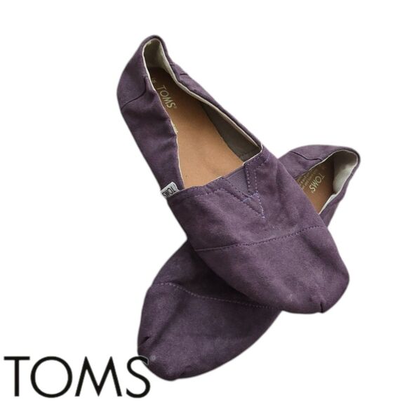 Toms Classic Women's Purple Ash Canvas Slip On Loafer Flats Shoes Size 9W NWOT - Picture 1 of 5